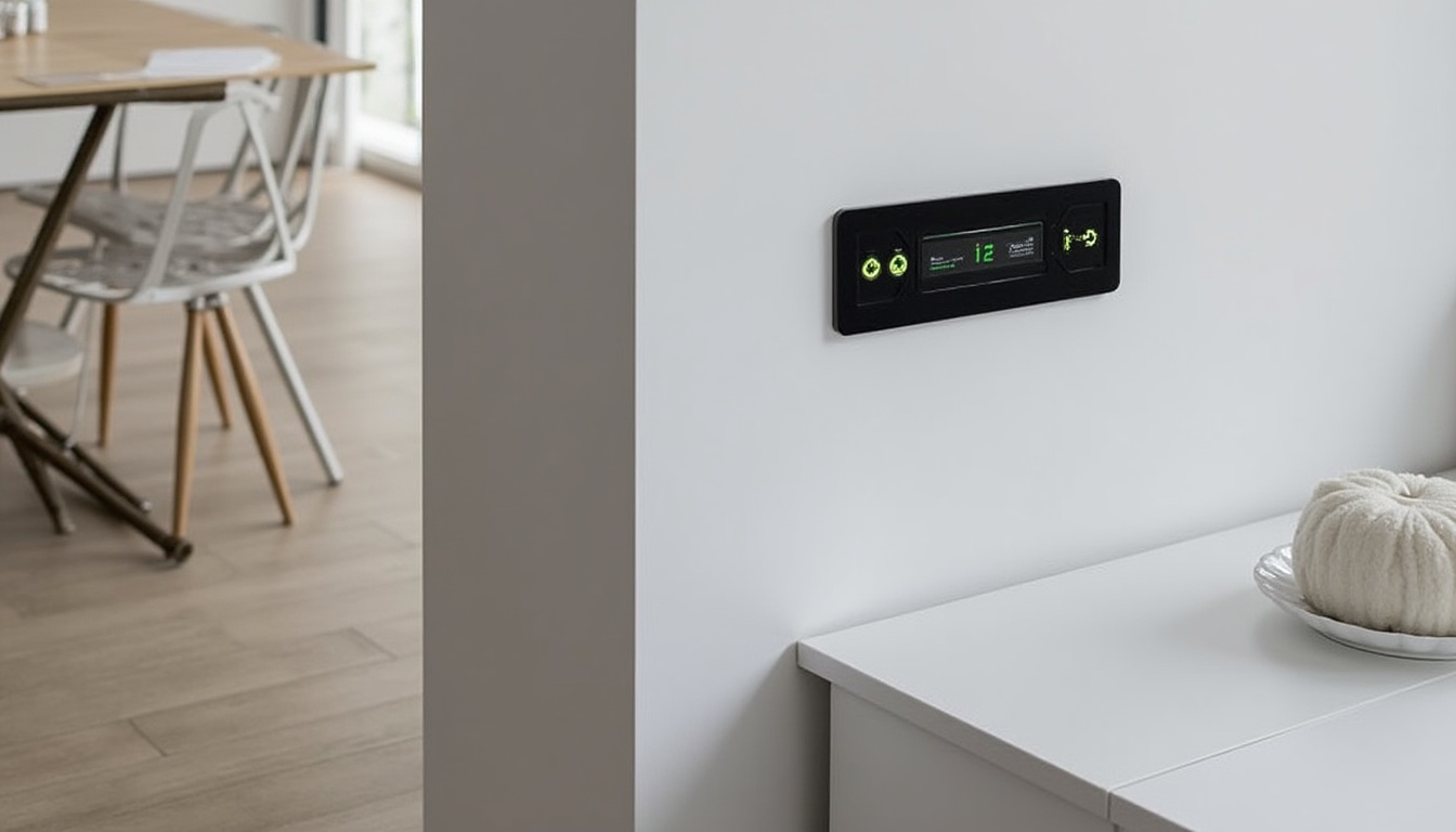 Centrală Ariston Clas One 24 WiFi instalată, cu interfață digitală și simboluri de conectivitate